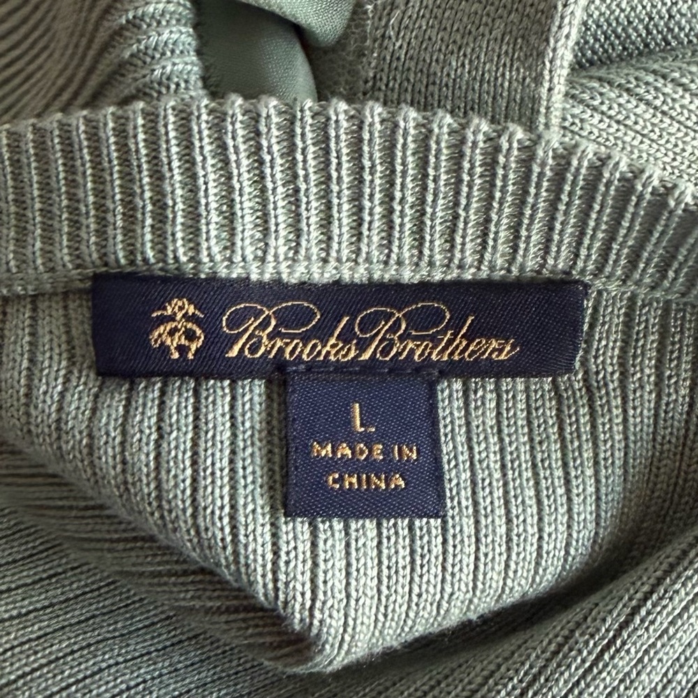 •Brooks Brothers• Silk Blend Ruffle Trim Cardigan - Size Large - Picture 2 of 7